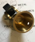 Solid Brass Swivel Castor Wheels With Smooth Rubber Glides For Heavy Furniture Vintage Antique Dining Chair Casters close-up of wheel cup.