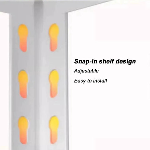Close-up of snap-in shelf design on Heavy Duty 4 Tier Metal Garage Storage Shelf Built Like A Tank Carbon Steel Rack.