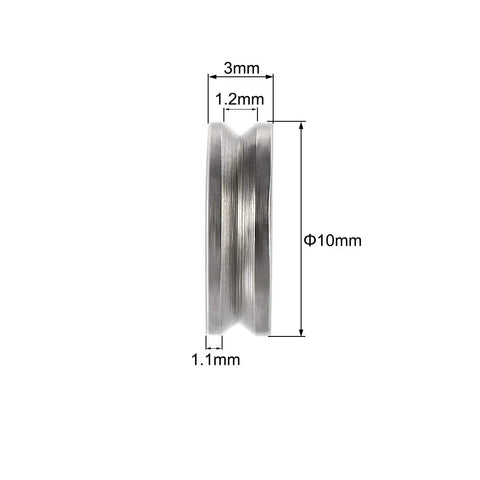 Precision 3X10X3mm Mini Deep V Groove Ball Bearings Forged From Rugged GCr15 Chrome Steel Open Design side view with measurements.