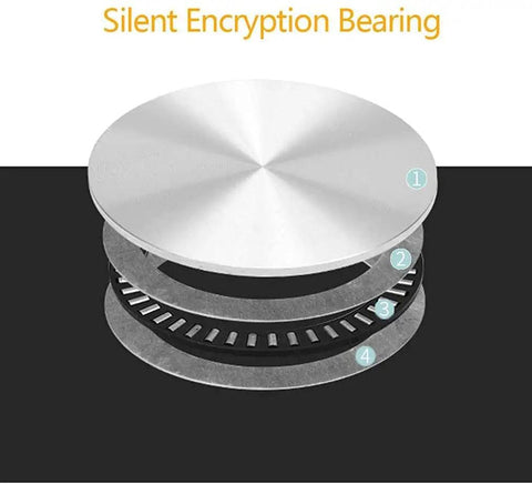 Slick Tempered Glass Lazy Susan Turntable For Kitchen Or Dining Table shows silent encryption bearing mechanism.