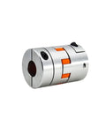 Rad Heavy Duty Flexible Jaw Shaft Coupling D80L115 Series with metal body, orange inserts for smooth power delivery.