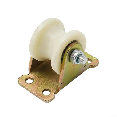 Top Tier V Type Nylon Groove Roller Pair With Galvanized Steel Track Pulley for sliding doors, 30mm size, heavy-duty.