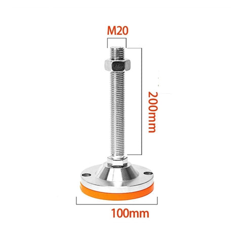 Rock Solid Heavy Duty Leveling Screw Legs Adjustable Threaded Feet For Furniture And Machinery 9 Piece Set with 200mm shaft.