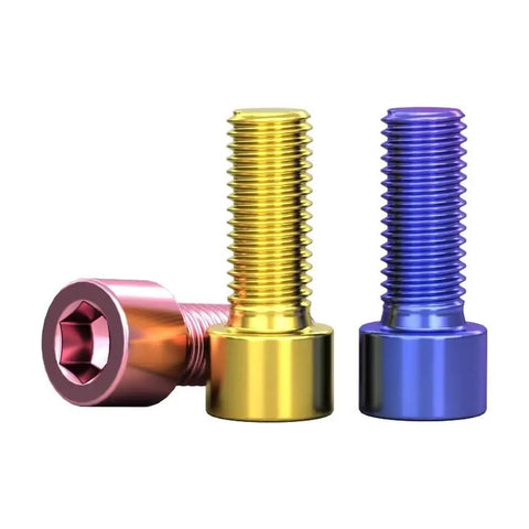M3 And M4 Hex Socket Cap Screws Flanged With Serrated Teeth Titanium Bronze Finish 20 Millimeter diverse colored titanium screws