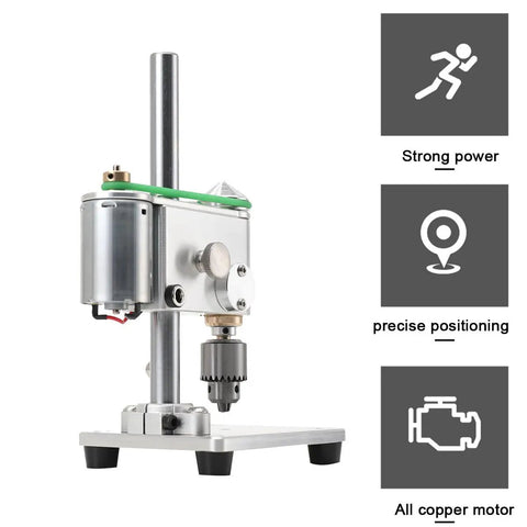 Mini Drill Press With Variable Speed Benchtop Portable Drill Press JT0 Chuck on display emphasizing strong power and precise positioning