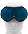 Professional OD Four Plus Laser Safety Glasses Offering Heavy Duty Violet And Red Light Filtration Straight Up Built For Precise Lab Workflows With Crisp 30 Percent Clarity And Snug Comfort Fit, front view on a mannequin head.