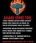 Rock Solid Fire Alarm Smoke Detector Test Tool With A Smart Pivoting Head And Universal Extension Pole for safe testing.