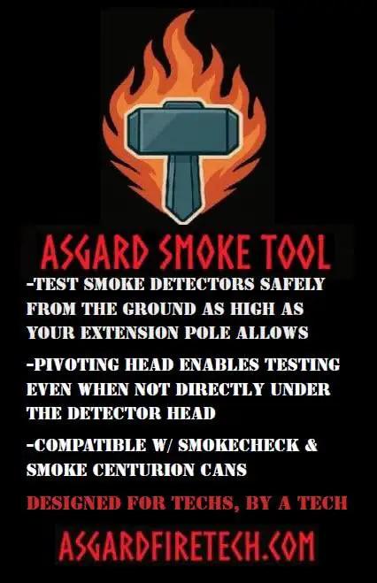 Rock Solid Fire Alarm Smoke Detector Test Tool With A Smart Pivoting Head And Universal Extension Pole for safe testing.