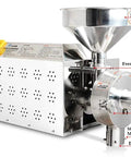 3.3Kw Commercial Stainless Steel Grain Grinder Mill for Industrial Use with labeled parts including hopper and control valve