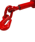 Close-up of red binder hook for 5/16 Inch Grade 70 Chain And Load Binder Kit 4700 Lbs Safe Working Load 2 Pack