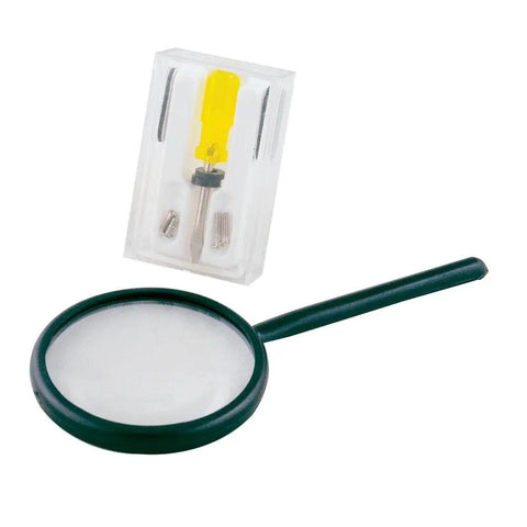 Snag This On The Go Glasses Repair Kit With Hinge Screws Precision Screwdriver And Compact Magnifier For Everyday Carry Quick Fix Eyewear Maintenance Right Now, includes magnifier and precision screwdriver.