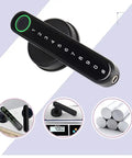 Beefed Up Smart Padlock With Touchless Fingerprint Entry And App Remote Control Rugged Stainless Steel Shackle For Toolboxes Or Gate Quick Unlock Password Backup Hassle Free Setup close-up of numeric keypad and fingerprint sensor
