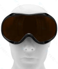 Top Shelf Professional Laser Safety Glasses With Knockout Od Six Plus Shielding Across Wide Band Wavelengths For Makers And Lab Techs In Sleek Black Protective Frames on a mannequin's head.