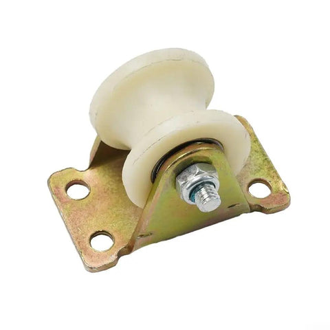 Top Tier V Type Nylon Groove Roller Pair With Galvanized Steel Track Pulley for heavy duty doors, solid nylon roller and sturdy metal base.