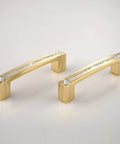 Gold Crystal Cabinet Pulls Set 10 Pack With Czech Crystal And Zinc Alloy Construction, 3.8 Inch Center-To-Center Holes, modern handles