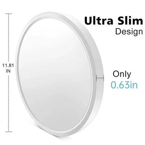 Ultra Thin 12 Inch LED Flush Mount Ceiling Light With 5000K Daylight White 24W 240W Equivalent No Dimming No Frills