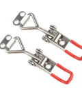 Two Piece Toggle Latch Clamp 4001 Adjustable 304 Stainless Steel Quick Release Hasp Latch with red handles