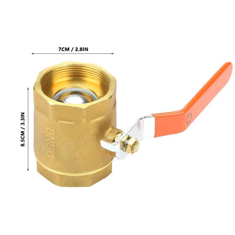 Bulletproof Brass Ball Valve Two Inch Shut Off Delivers Smooth Zero Drag Flow And Handles Heavy Duty Water Oil Gas Plumbing Jobs Without Any Rust Or Leaks Ever, 2 inch brass valve with orange handle.