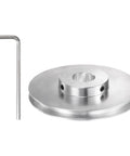 Heavy Duty V Type Single Groove Pulley 20mm Bore 100mm Outer Diameter Aluminum Alloy For 6mm PU Round Belt Motor Shaft with an included hex key.