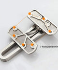 Heavy Duty Zinc Alloy Door Security Chain Latch Kickass Anti Theft Deadbolt showing 7-hole positioning feature for installation.
