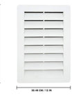 Front view of 12 By 18 Inch Rectangle Gable Vent With Screen In White, Two Piece Construction, Heavy Duty Polypropylene