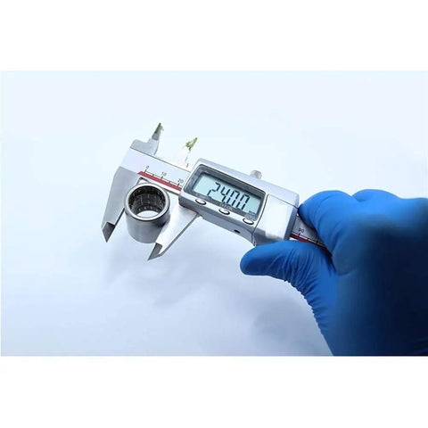 Real Tight Five Piece One Way Needle Roller Clutch And Drawn Cup Bearing Set Delivers Exact 18 By 24 By 26 Mm Fitment measuring 24mm with caliper.