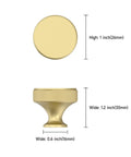 Thirty Piece Set of Slick Brushed Gold Cabinet Knobs With Knurled Textured Grip Heavy Duty Kitchen and Cabinet Hardware, 1 inch high, 1.2 inch wide.