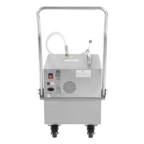 Heavy Duty Commercial Fryer Oil Filter Cart, 550 Watt Stainless Steel Machine with control panel and wheels