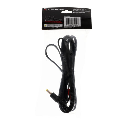 Built Tough 10 Foot Trail Camera Charging Cable For Hunting Scouting And Surveillance, black extension cord with external jack.