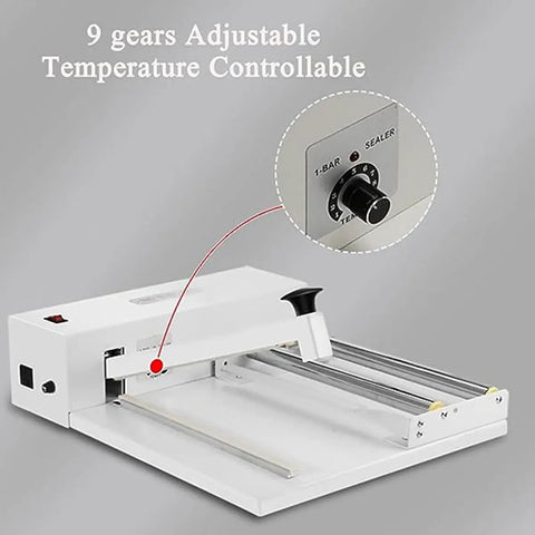 Kick Bubbly Shrink Wrapping Machine With Adjustable Hot Air Blast And Manual Heat Sealer; close-up of nine temperature control knob.