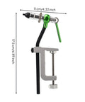 Fly Tying Vise With Adjustable Head For Precise Hook Gripping, Clamp-On Rotating Bench Tool, Metal Silver Finish, Built For Consistent, Slip-Free Hook Wrapping And Easy Use, 17.5 cm clamp vise