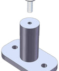 Heavy Duty Aluminum Solar Panel Standoff For PV Module Mounting Racks With Slotted L Bracket And Three Eighth Bolt, showing bolt and mount design.