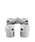 Straight Top Quality 2 Pack Hidden Door Hinges 304 Grade Stainless Steel Invisible Floating Pair For Clean Flush Mount Cabinetry And Entry Doors 34X140Mm Silver Heavy Duty, close-up view of hinge.