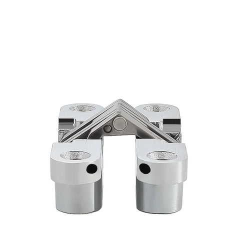 Straight Top Quality 2 Pack Hidden Door Hinges 304 Grade Stainless Steel Invisible Floating Pair For Clean Flush Mount Cabinetry And Entry Doors 34X140Mm Silver Heavy Duty, close-up view of hinge.