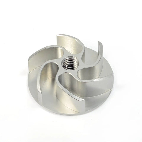 Hella Badass Billet Aluminum Water Pump Upgrade Kit With Impeller Gear Shaft Bearing Oil Seal And Gasket Constructed Like A Tank For Banshee 350 Quad Bosses - impeller part close-up