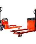 Rock Solid Electric Pallet Jack Truck Featuring Rapid Lithium Charging Boosting 6600 Lb Heavy Duty Capacity with alloy steel frame.