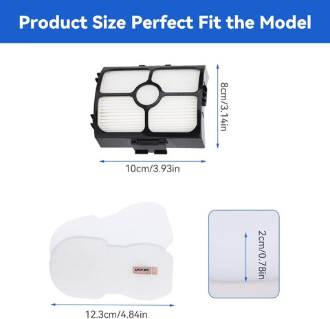 Must Have Replacement Filters Kit For Stratos Ultralight Corded Vacuum HZ4002 HZ4001AMZ HZ3000 HZ3002 size dimensions