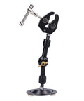 Pro Grade Soldering Clamp And Stand For Maintenance And Repair, Alloy Steel Welding Fixture With Rock Solid Holding And Adjustable Positioning, Compact Design For Precise Workbench Soldering, black clamp stand on base