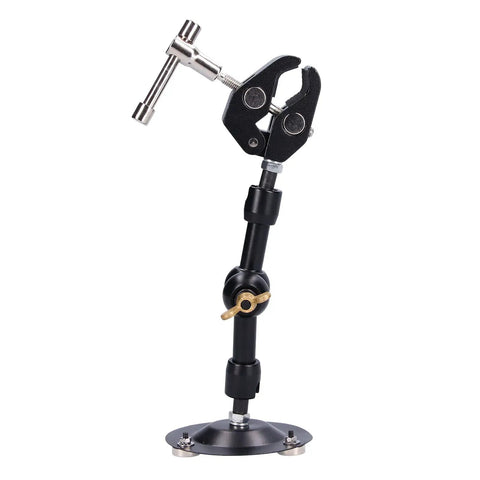 Pro Grade Soldering Clamp And Stand For Maintenance And Repair, Alloy Steel Welding Fixture With Rock Solid Holding And Adjustable Positioning, Compact Design For Precise Workbench Soldering, black clamp stand on base