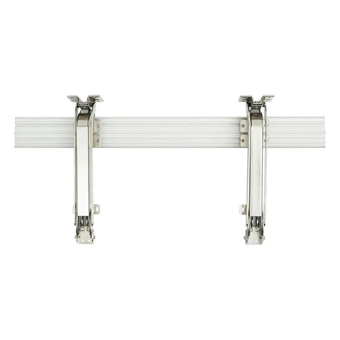 Rock Solid Heavy Duty Cabinet Door Mount Lateral Opening Hinge Set with metal brackets for smooth swinging gates and furniture.