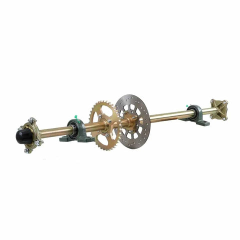 Beefy Heavy Duty Rear Live Axle Kit For DIY Go Karts ATVs Drift Trikes And Golf Carts With 44 Inch Axle 530 Sprocket Hydraulic Brakes