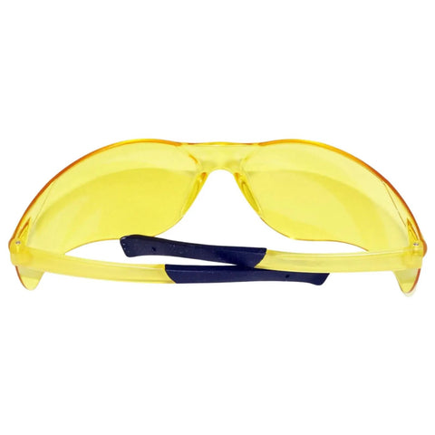 Heavy Duty Amber Safety Glasses With Rad Atac Coating And Grippy Rubber Temples Lock Smoothly During Rough Shifts Wraparound Polycarbonate Lenses Block Impact Hazards Quick In This 12 Pack Crate Crafted For Tradesfolk Who Seek Safe Headgear.