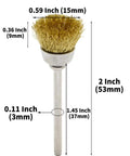 60 Piece Brass Wire Brush Set For Rotary Tools Designed To Knock Stubborn Rust Strip Oxide And Polish Metal Surfaces Fast Featuring A durable 2 Inch brass brush with 1/8 inch shaft.