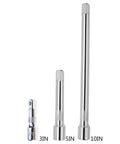 Grease Monkey Approved 10 Inch Socket Extension Bar For Half Drive Ratchets Anti Slip Grip Rust Proof Alloy Steel Works Smooth For Autobody Workers And Weekend Warriors Tool, showing 10 inch extension with two shorter versions.