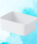 Stackable White Plastic Drawer Organizers For Bras Socks And Underwear Open Top Storage Bin, rectangular, durable PP material.