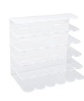 Clear Acrylic 5 Slot Desktop Mail And File Sorter With Vertical Letter Holder for office supplies, side view.