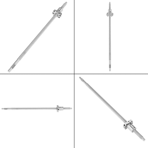 SFU1204 Ballscrew And Rolled Ballnut Assembly 400 mm Antibacklash Design, silver finish, 367g, precision CNC motion component.