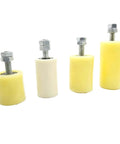 Hella Durable Nylon Positioning Pulleys Smooth Glide Guide Rollers Built Tough Threaded Stem Design, set of four yellow rollers.