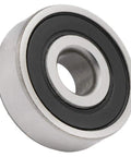 One Hundred Stainless Steel 608 2Rs Deep Groove Radial Ball Bearings Double Rubber Sealed showing side view with bore hole.