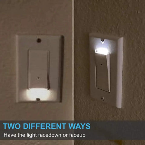 10 Pack Light Switch With LED Night Light And Auto On Off Sensor, 15 Amp Rocker Single Pole Wall Switch